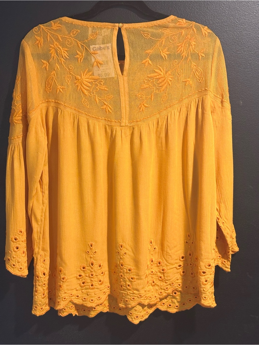 Haute Hippie Sunflower Yellow Embroidered Peasant Tunic - Picture 11 of 13